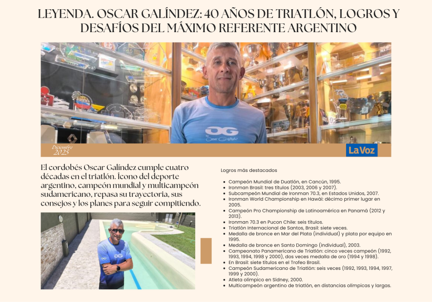 Leyenda. Oscar Galíndez: 40 años de triatlón, logros y desafíos del máximo referente argentino